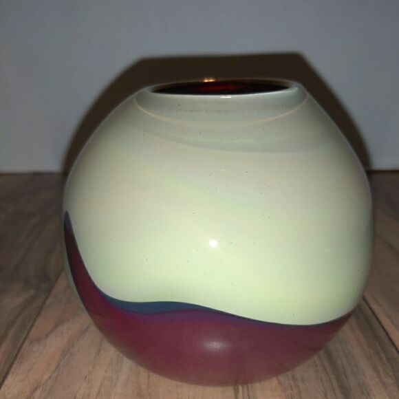Glass Art Small Vase Multi Color Signed Patricia 5'in. - Picture 6 of 8